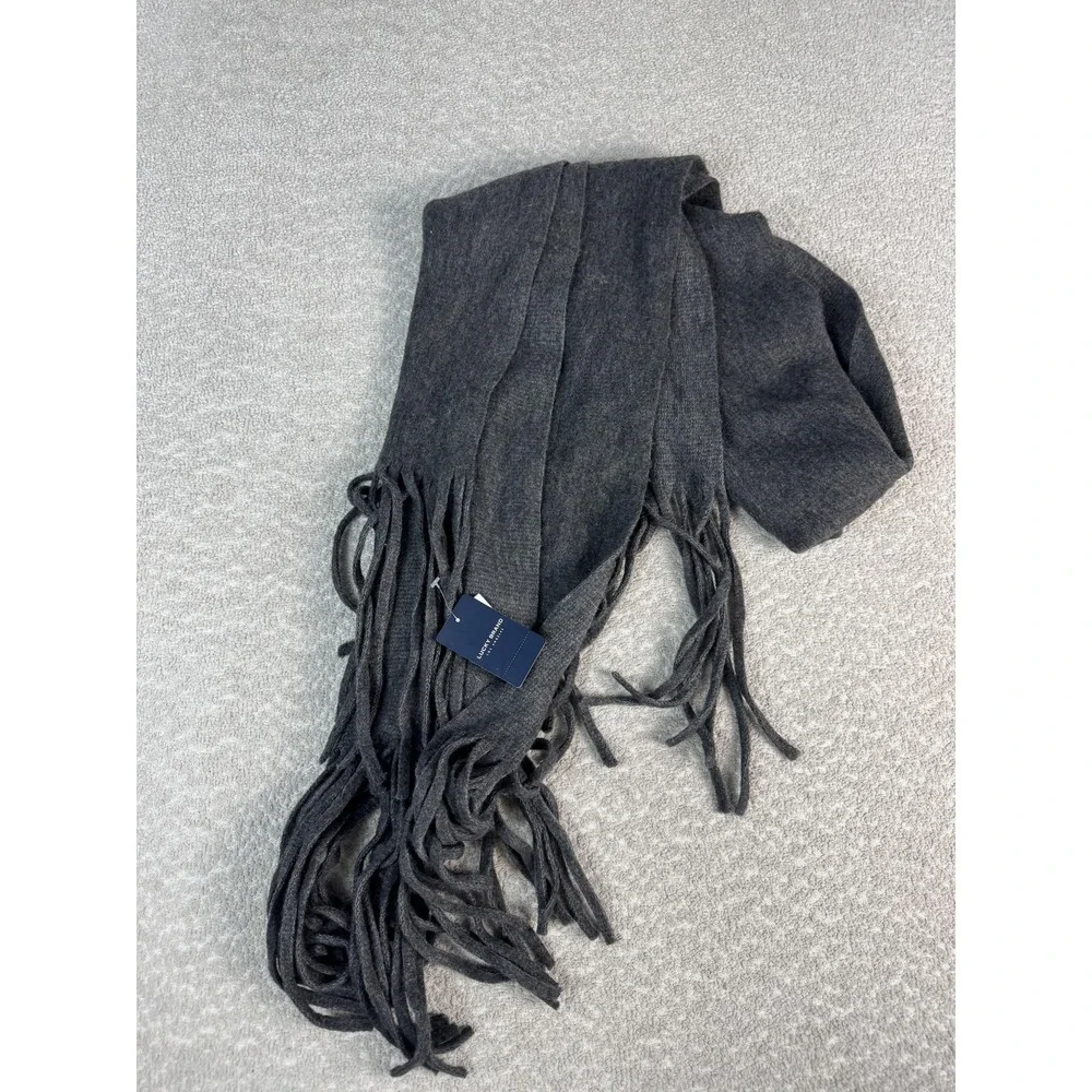 Lucky Brand Scarf‎ Womens One Size Gray Knit Tassel Fringe Soft Warm Winter